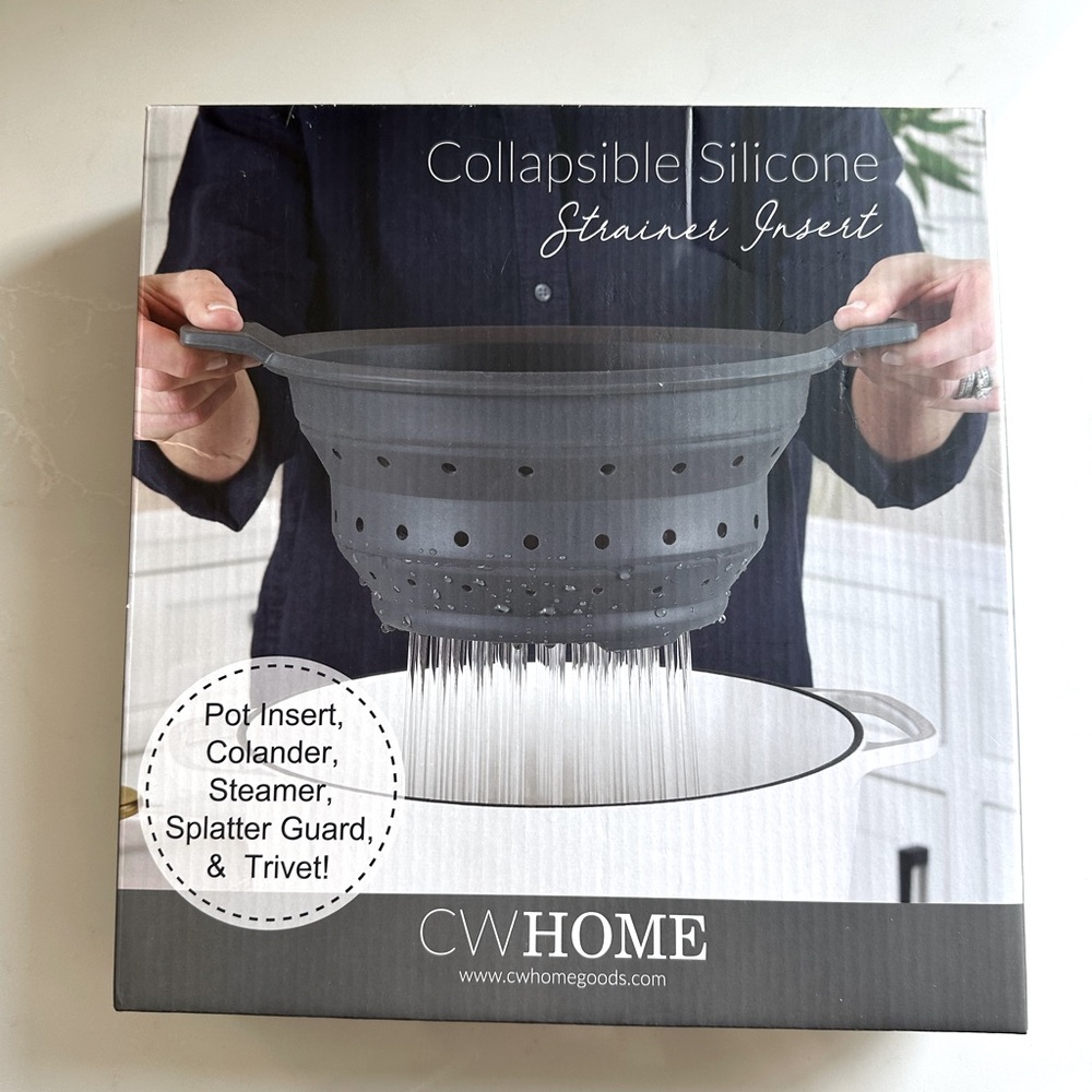 Collapsible Silicone Strainer Insert - Gray